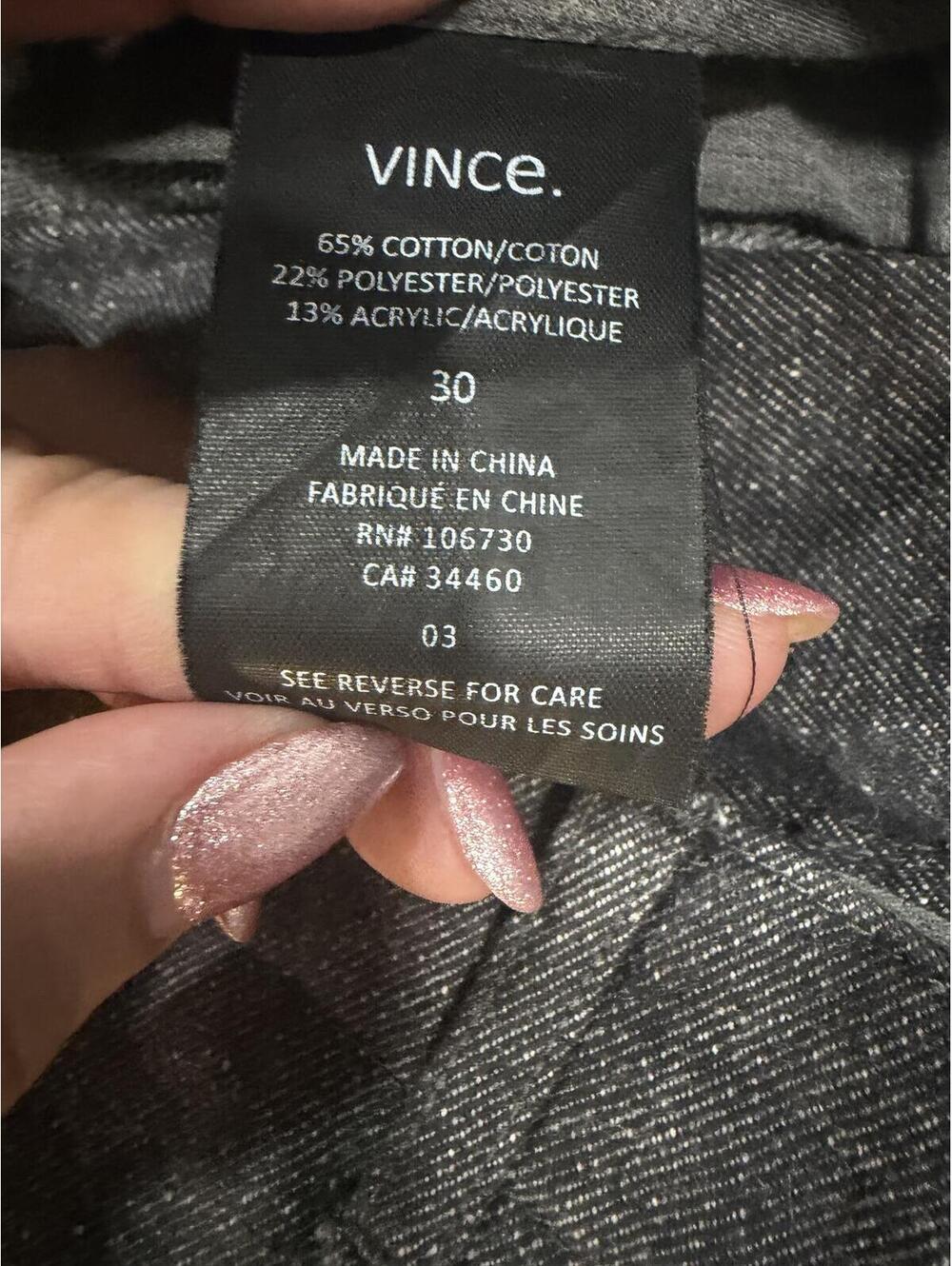 Vince Gray Slim Fit Pants Wool Blend Minimalist Office Casual Mens 30 - Picture 9 of 9